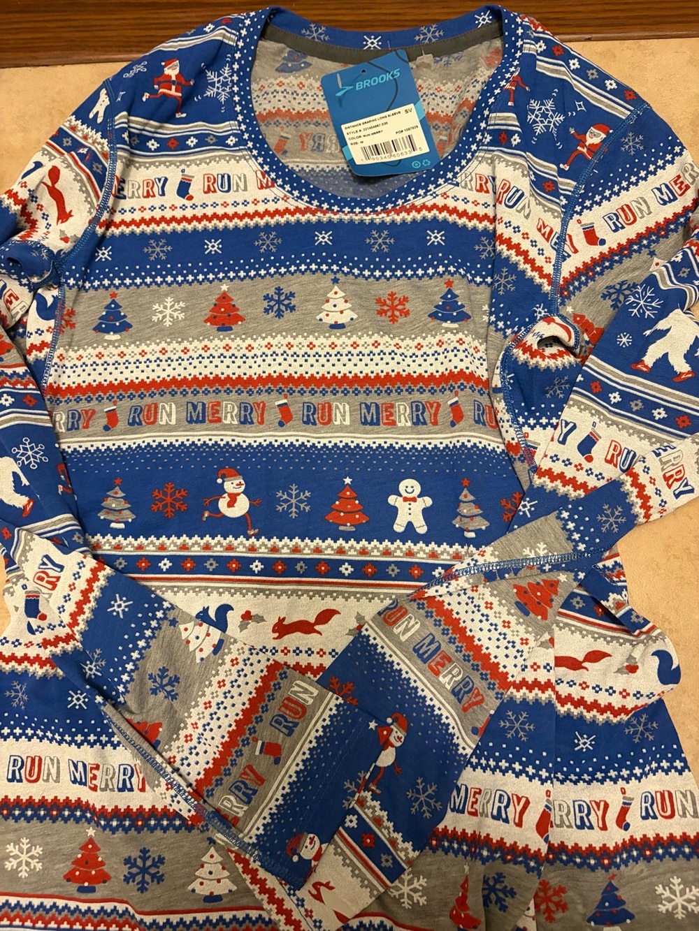 Brooks women’s ' Blue Holiday 'Run Merry' Long Sleeve Top